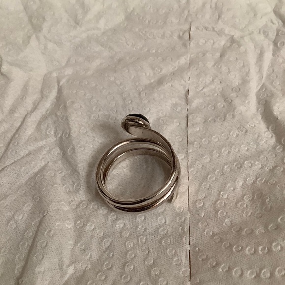 Dominique Dinouart DDD 925 Silver Black Ónix Inlay Cuff Bangle + Ring 8.5 Set - Picture 11 of 15